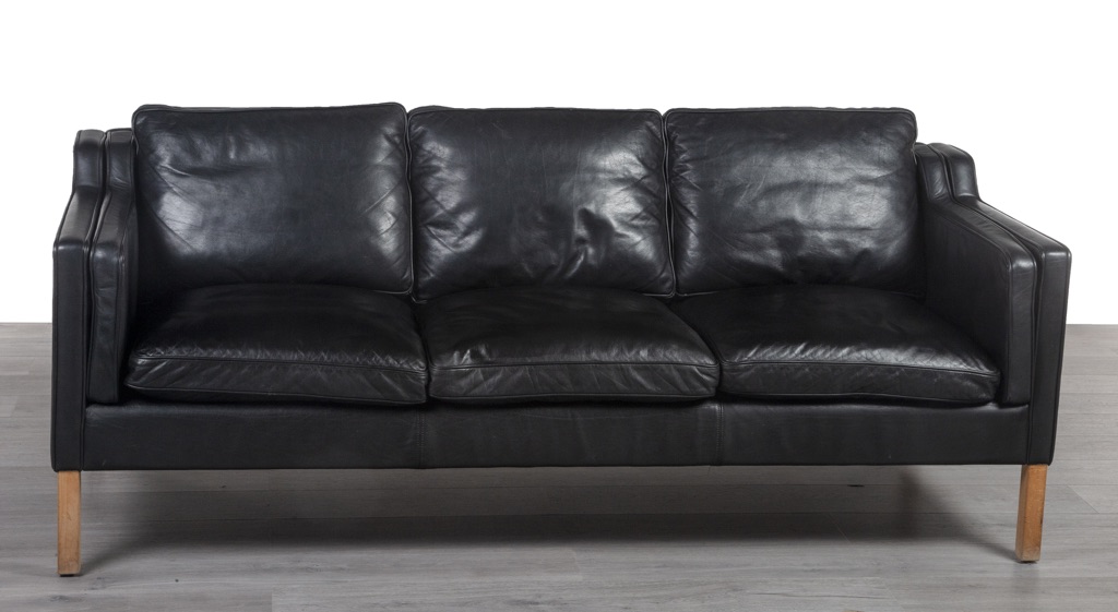 Enquiring about Danish Black Leather 3-Seater by Stouby