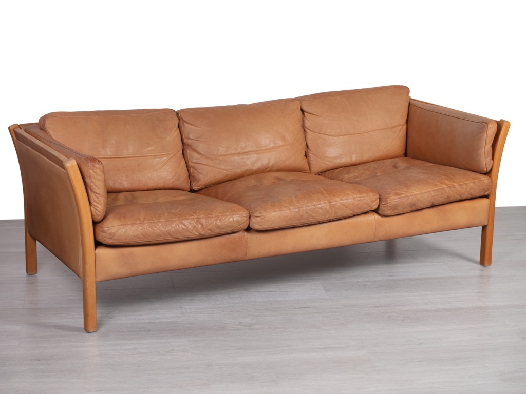 Enquiring about Danish 1960's Tan Leather 3-Seater Sofa by Stouby