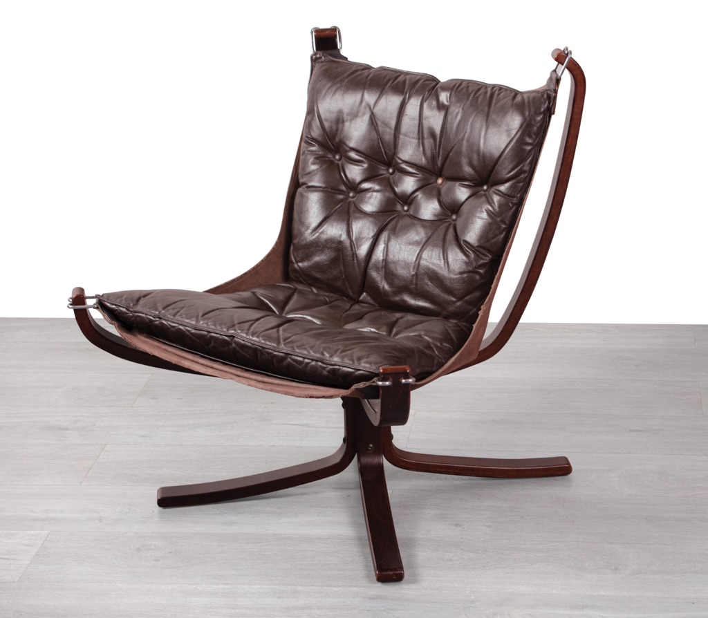 Enquiring about Norwegian 1970's Brown Leather Falcon Chair