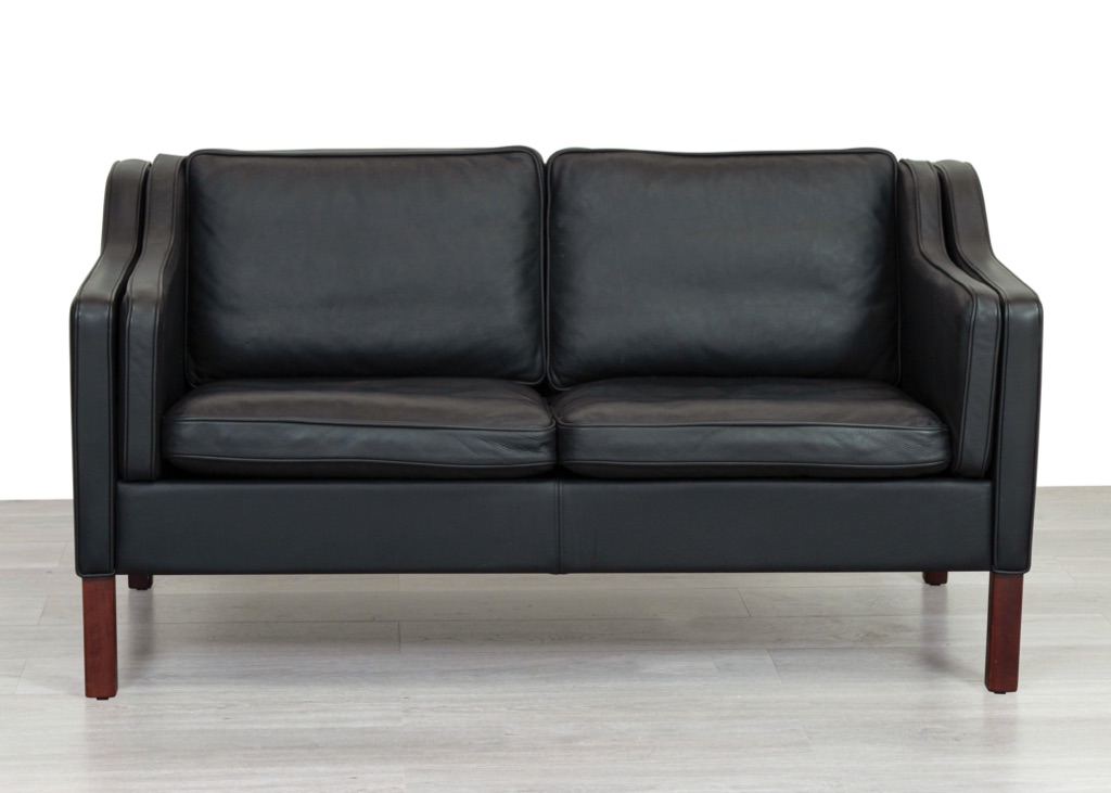 Enquiring about Danish Black Leather 2-Seater Sofa by Mogens Hansen