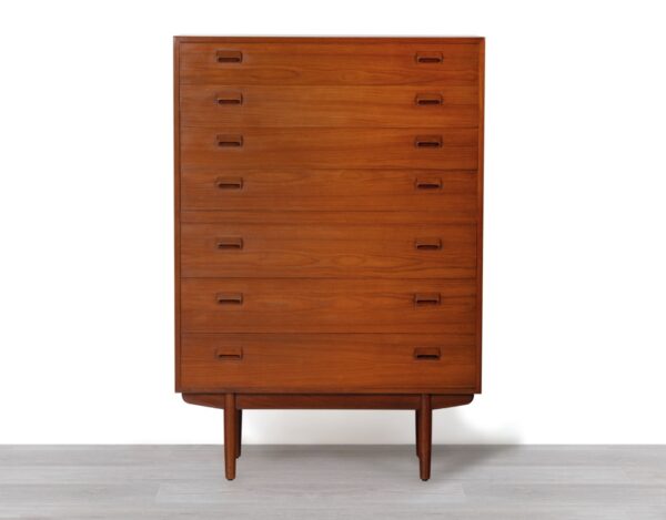 Mid century modern Danish Borge Mogensen chest of drawers 1960s vintage large tallboy by Soborg Mobelfabrik original Scandinavian bedroom furniture