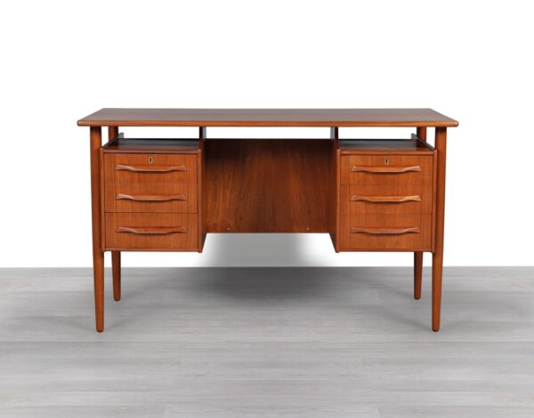 Gunnar Nielsen Tibergaard Desk Danish 1960s Teak Mid Century Modern