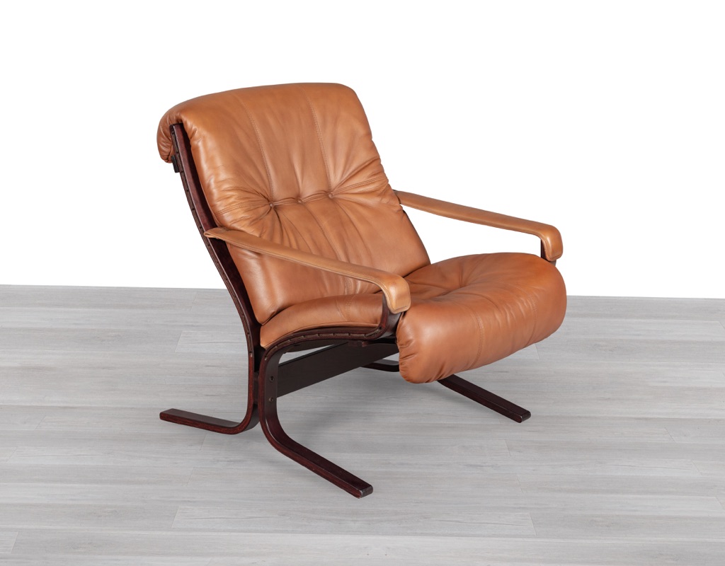 Siesta Armchair Ingmar Relling Westnofa Norwegian 1970s Leather