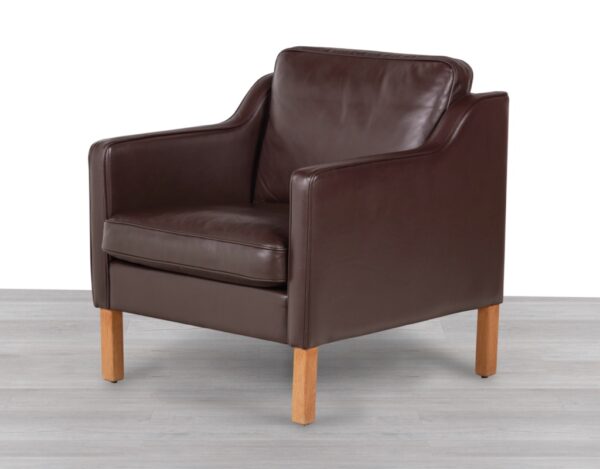 Skipper Armchair Danish Mid Century Modern Vintage Leather Stouby Mogens Hansen Design Scandinavian Seating Borge Mogensen Beech Legs